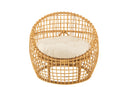 Chair Lise+Cushion 1 Person Rattan/Textile Natural/White - Majorr