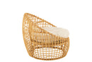 Chair Lise+Cushion 1 Person Rattan/Textile Natural/White - Majorr