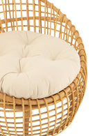 Chair Lise+Cushion 1 Person Rattan/Textile Natural/White - Majorr