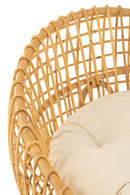 Chair Lise+Cushion 1 Person Rattan/Textile Natural/White - Majorr