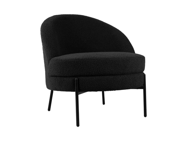 Chaise Noble Teddy Curl - Noir - 75x73x73cm
