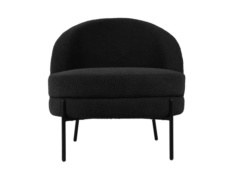 Stoel Noble Teddy Curl - Zwart - 75x73x73cm - Majorr