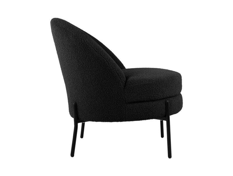 Stoel Noble Teddy Curl - Zwart - 75x73x73cm - Majorr
