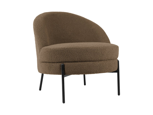 Chaise Noble Teddy Curl - Gris - 75x73x73cm