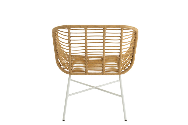 Chair Rachelle Outdoors Met/Rattan Natural/White - Majorr