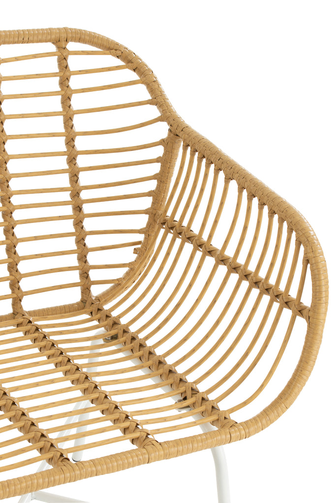 Chair Rachelle Outdoors Met/Rattan Natural/White - Majorr