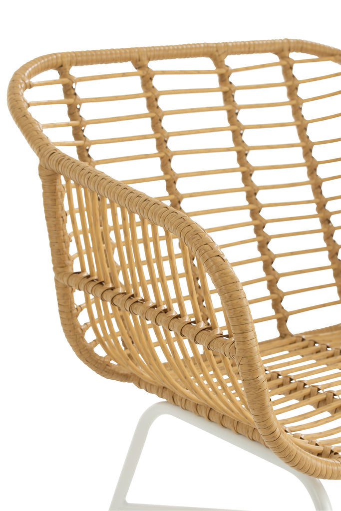 Chair Rachelle Outdoors Met/Rattan Natural/White - Majorr