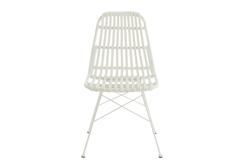 Chair Rachel Outdoors Met/Rattan White - Majorr