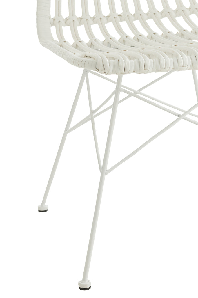 Chair Rachel Outdoors Met/Rattan White - Majorr