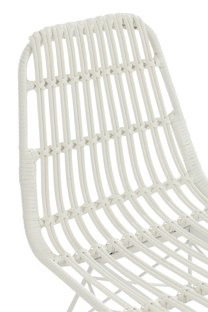 Chair Rachel Outdoors Met/Rattan White - Majorr