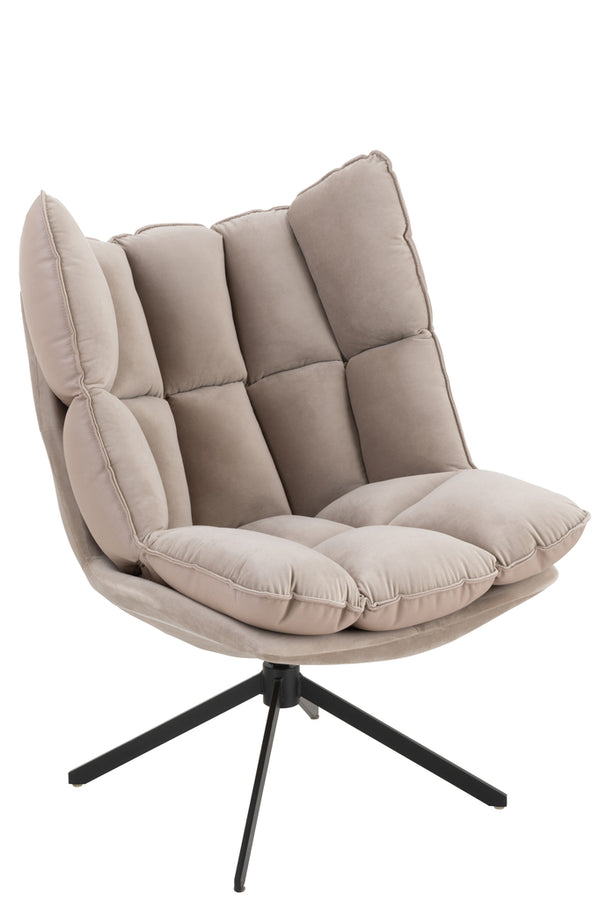 Chair Relax Cushion On Frame Textile/Metal Extra Light Grey - Majorr