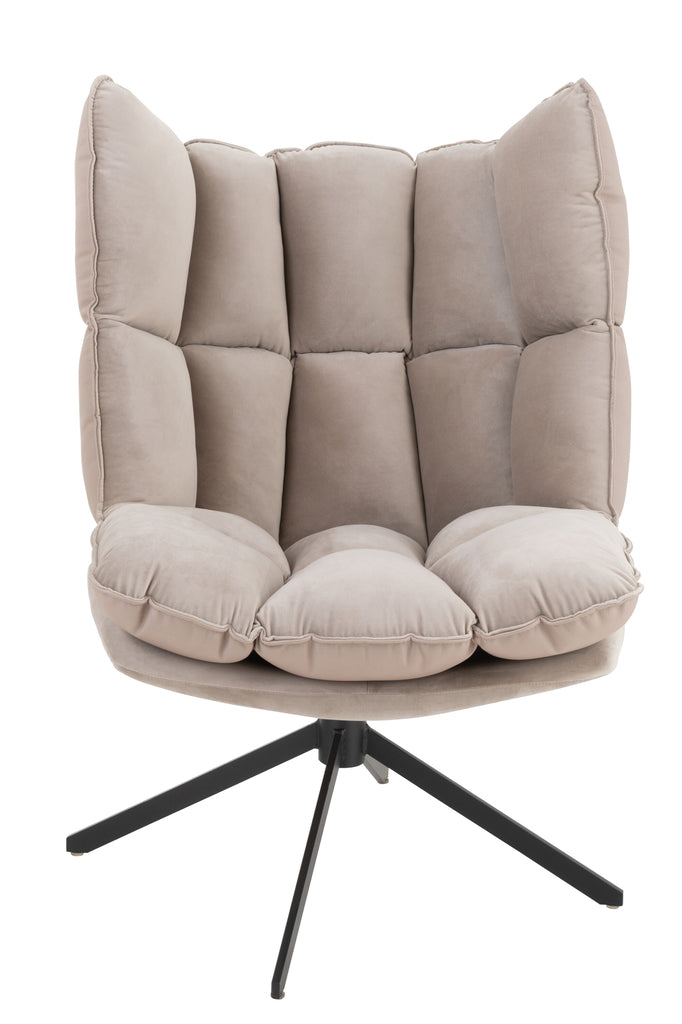 Chair Relax Cushion On Frame Textile/Metal Extra Light Grey - Majorr