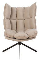Chair Relax Cushion On Frame Textile/Metal Beige - Majorr
