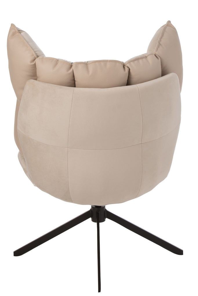 Chair Relax Cushion On Frame Textile/Metal Beige - Majorr