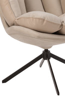 Chair Relax Cushion On Frame Textile/Metal Beige - Majorr