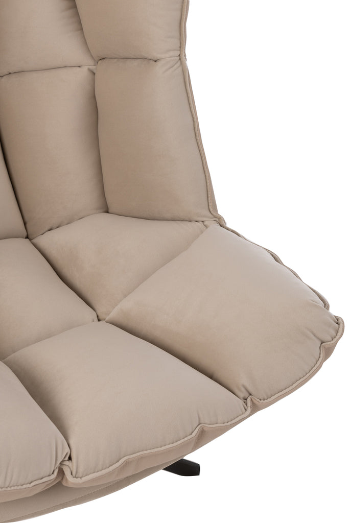 Chair Relax Cushion On Frame Textile/Metal Beige - Majorr