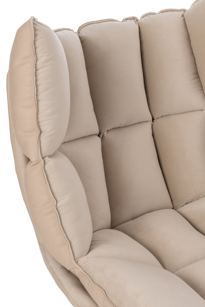 Chair Relax Cushion On Frame Textile/Metal Beige - Majorr