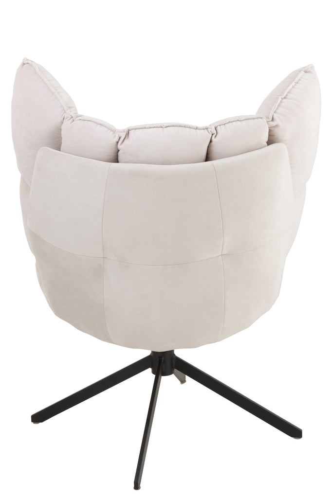 Chair Relax Cushion On Frame Textile/Metal Beige - Majorr