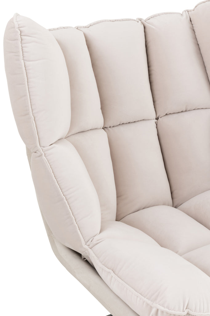 Chair Relax Cushion On Frame Textile/Metal Beige - Majorr