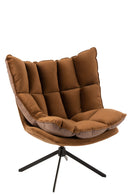 Chair Relax Cushion On Frame Textile/Metal Brown - Majorr