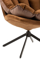 Chair Relax Cushion On Frame Textile/Metal Brown - Majorr