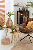 Chair Relax Cushion On Frame Textile/Metal Brown - Majorr