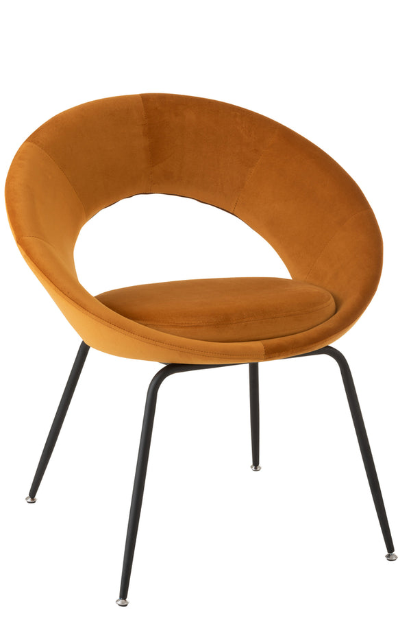 Chair Round Metal/Textile Ochre - Majorr