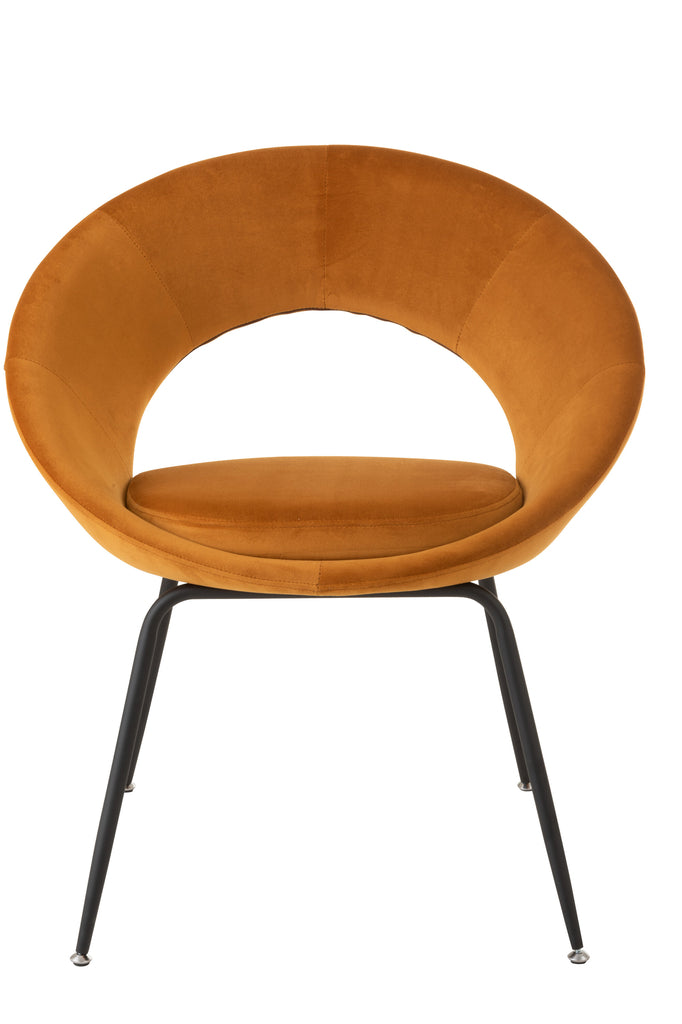 Chair Round Metal/Textile Ochre - Majorr