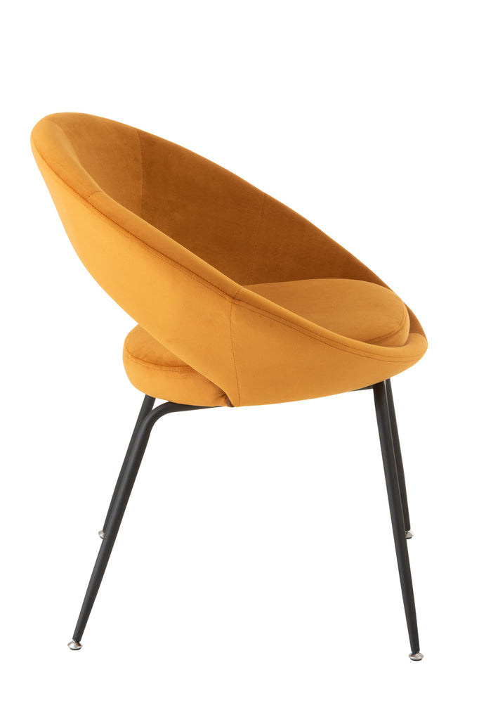 Chair Round Metal/Textile Ochre - Majorr