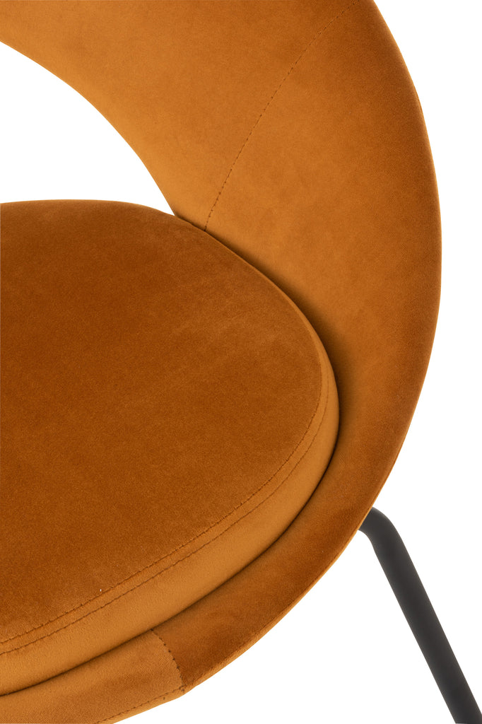 Chair Round Metal/Textile Ochre - Majorr