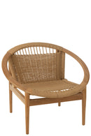 Chair Round Teak Wood Natural - Majorr