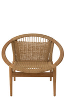 Chair Round Teak Wood Natural - Majorr