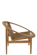 Chair Round Teak Wood Natural - Majorr