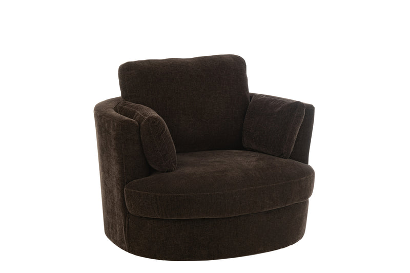 Chair Swivel Poplar Wood/Foam Dark Brown - Majorr