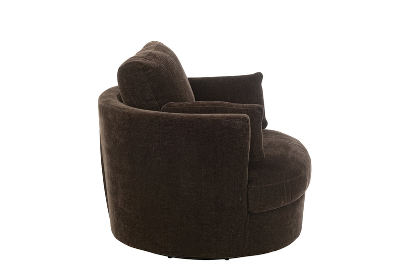 Chair Swivel Poplar Wood/Foam Dark Brown - Majorr