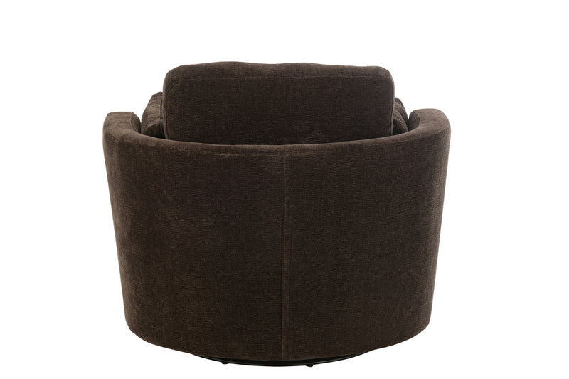 Chair Swivel Poplar Wood/Foam Dark Brown - Majorr