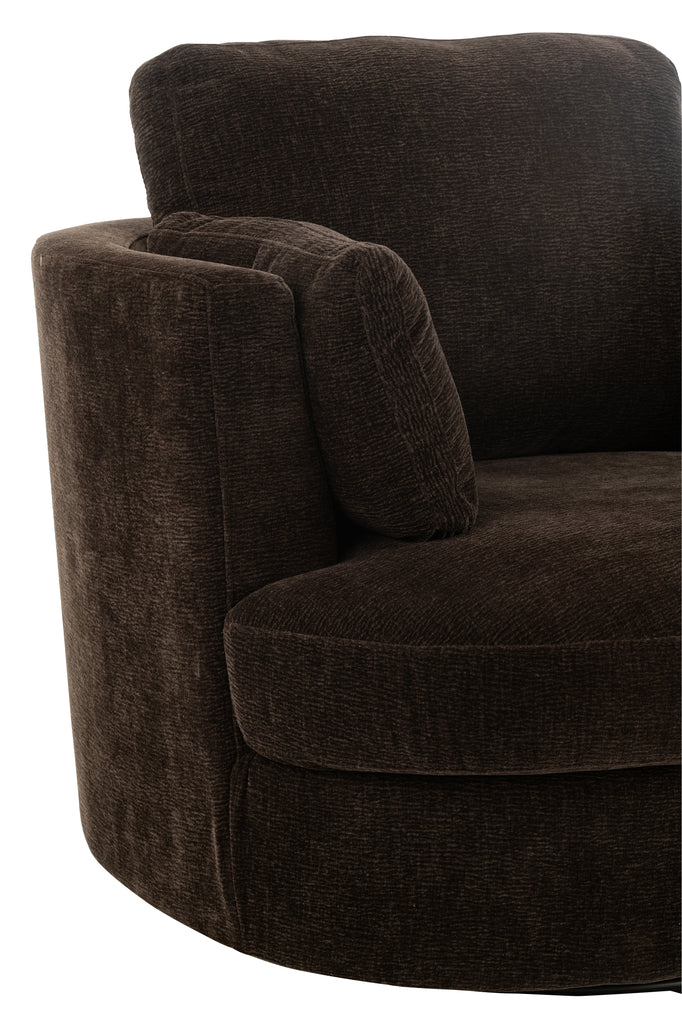 Chair Swivel Poplar Wood/Foam Dark Brown - Majorr