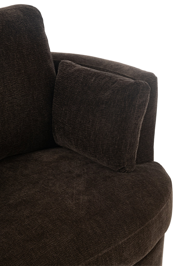 Chair Swivel Poplar Wood/Foam Dark Brown - Majorr