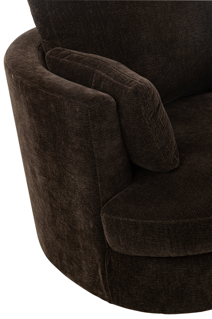 Chair Swivel Poplar Wood/Foam Dark Brown - Majorr