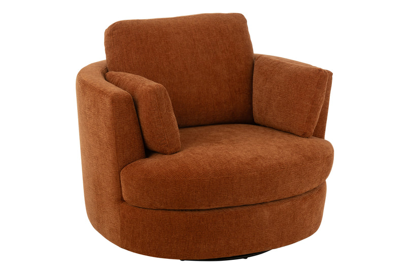 Chair Swivel Poplar Wood/Foam Rusty - Majorr