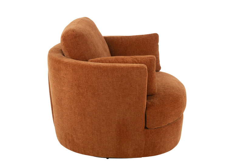 Chair Swivel Poplar Wood/Foam Rusty - Majorr