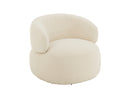 Chair Swivel Round Poplar Wood/Foam Cream - Majorr
