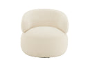 Chair Swivel Round Poplar Wood/Foam Cream - Majorr
