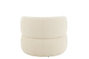 Chair Swivel Round Poplar Wood/Foam Cream - Majorr