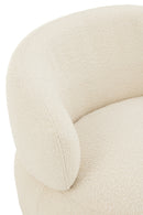 Chair Swivel Round Poplar Wood/Foam Cream - Majorr