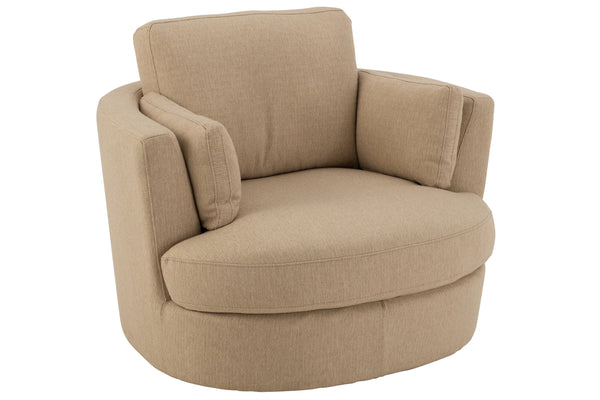 Chair Swivel Wood/Textile Beige - Majorr