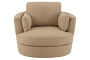 Chair Swivel Wood/Textile Beige - Majorr