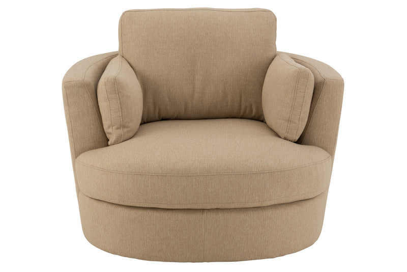 Chair Swivel Wood/Textile Beige - Majorr