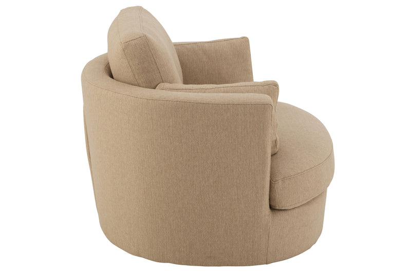 Chair Swivel Wood/Textile Beige - Majorr