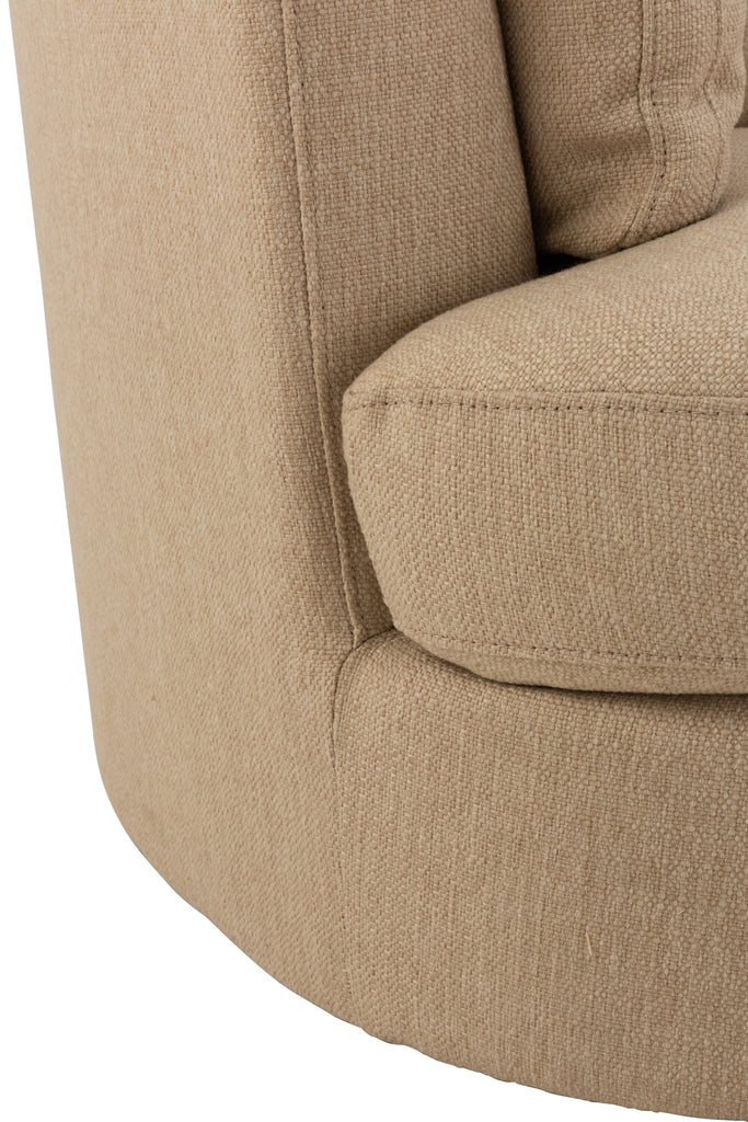 Chair Swivel Wood/Textile Beige - Majorr